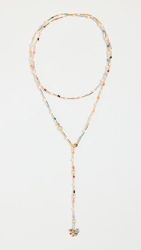 Roxanne Assoulin Rainbow Pearl Double Wrap Necklace.