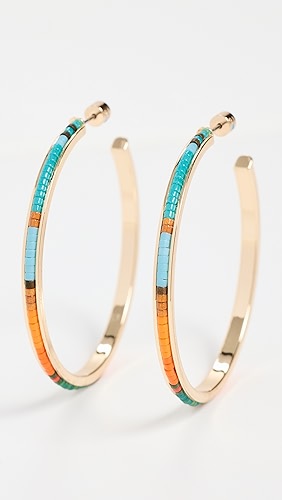 Roxanne Assoulin Beaded Hoop Earrings.