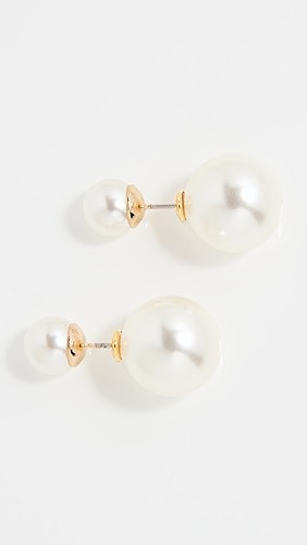 SHASHI Double Ball Pearl Earrings.