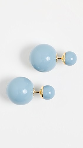 SHASHI Double Ball Earrings French Blue.