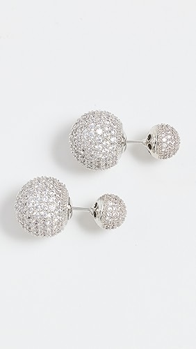 SHASHI Double Ball Pave Earrings.