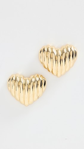 SHASHI Gold Heart Drop Earrings.