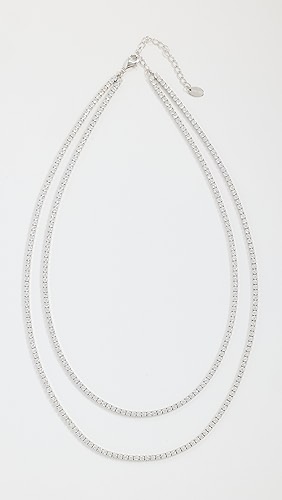 SHASHI Tennis Diamond Two Row Necklace.