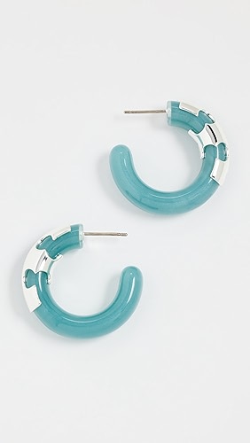 Tory Burch Resin Hoop Earrings.