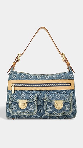 What Goes Around Comes Around Louis Vuitton Denim Baggy PM Shoulder Bag.