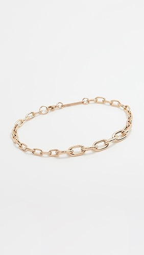 Zoe Chicco 14k Mixed Medium & XL Square Oval Link Chain Bracelet.