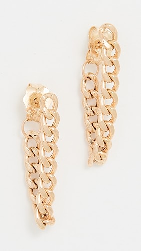 Zoe Chicco 14k Gold Small Curb Chain Huggie Earrings.