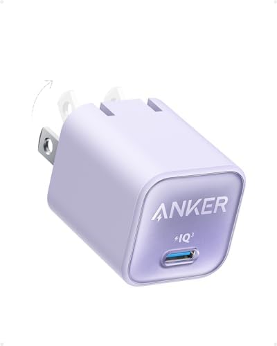 Anker Nano Charger, USB C GaN Charger 30W, PIQ 3.0 Foldable PPS Fast Charger for iPhone 16 / 15 and more series, Galaxy, iPad, Compatible with MagSafe