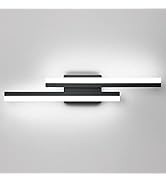 PRESDE 24in Dimmable Modern LED Vanity Light Fixtures for Bathroom Black Vanity Light bar（Cold Wh...