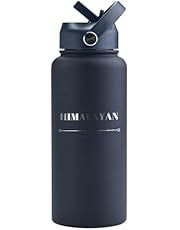 Double Wall Insulated Stainless Steel 304 Inside and 201 Outside Water Bottle, 32 oz/946 ml, Powder Coated Exterior (Indigo Blue)