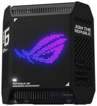 ASUS ROG Rapture GT6 (1PK) Tri-Band WiFi 6 Gaming Router, covers up to 2,900 sq ft, 2.5 Gbps port, triple-level game acceleration, UNII 4, lifetime internet security, Black