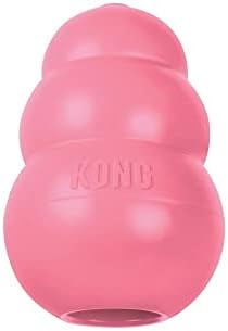 KONG Puppy - Natural Teething Rubber Chew Toy for Dogs - Stuffable Dog Toy for Extended Playtime - Chew & Fetch Toy for Puppies - for Large Puppies - Pink