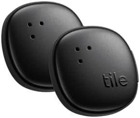 Tile by Life360 Sticker (2024) - Small Bluetooth Tracker, Remote Finder and Item Locator for Bikes, Glasses and More. Both iOS and Android Compatible. Phone Finder. 2-Pack (Black)