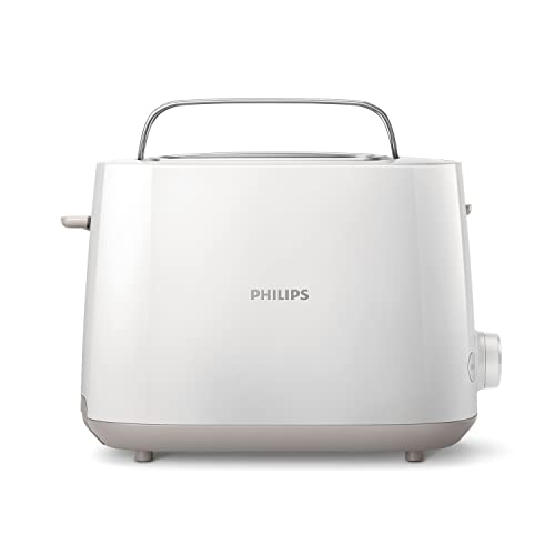 PHILIPS Broodrooster - 2 Sleuven, 8 Standen, Opzethouder, Ontdooifunctie, Uittilfunctie, Auto-uitschakelen, Wit (HD2581/00)