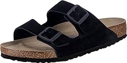 Birkenstock Sandalias Arizona Piel Color Habana Para Mujer, Doble Hebilla Ajustable Con Plantilla De Corcho