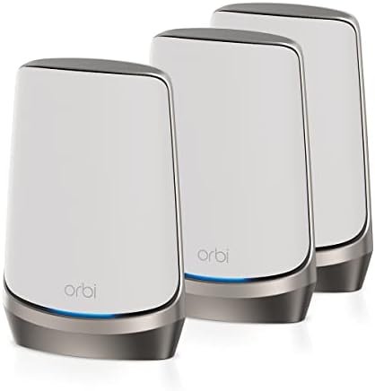 NETGEAR Orbi WiFi 6E Mesh Quad-Band WLAN System (RBKE963) | Router mit 2 Satelliten | Abdeckung bis zu 600 m² und 200 Geräte mit 10,8 GBit/s (AXE11000) | einfache App Installation