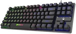 EvoFox Fireblade TKL Semi-Mechanical Gaming Keyboard with Rainbow Backlit& Breathing Effect, Floating Keycaps,