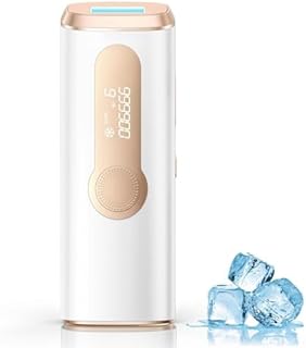 Haarlosy Épilateur Lumière Pulsée de Glace, 999,900 Flashes IPL Laser Epilation Definitive, 2 Modes 9 Niveaux Énergie Épil...