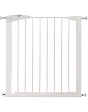 Munchkin Valla de Seguridad Infantil, Barrera de Escalera para Bebés y Niños Pequeños, Valla de Montaje Fácil sin Tornillos, Puerta de Seguridad para Bebé, Valla Metálica, 76-82 cm, Blanco