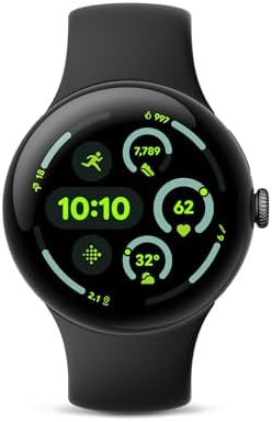 Google Pixel Watch 3 (45mm) - Android Smartwatch with Heart Rate Tracking, Advanced Running from Fitbit, Fitness Insights, 24-Hour Battery - Matte Black Aluminum Case - Obsidian Band - LTE