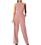 Happy Sailed Jumpsuits for Women Sleeveless Crewneck Cross Waist Wide Leg Long Pants Romper Dress...