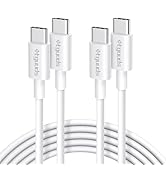 etguuds Short USB C to USB C Cable (1ft, 2Pack), 60W Type C to C Charger Cord Fast Charging for i...