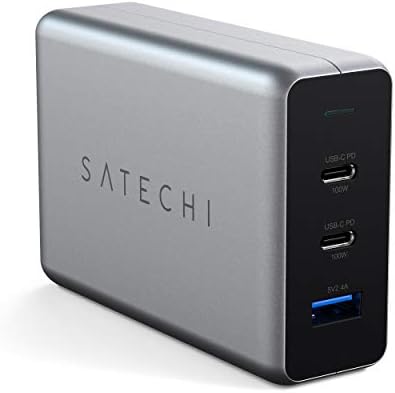 Satechi 100W USB C PD Compact GaN Charging Station – Compatible with MacBook Pro/Air M1 M2 M3, 2021 iPad Pro M1, iPhone 16 Pro Max/16 Pro/16/16 Plus