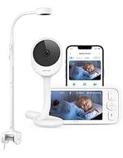 Netvue Camara Vigilancia Bebe con Soporte 4 en 1, Mejorado 5000mAh 5&#34; Vigilabebes con Camara, Inalámbrico 1080P Baby Monitor con App, Visión Nocturna, Audio Bidireccional, VOX, Detección de llanto