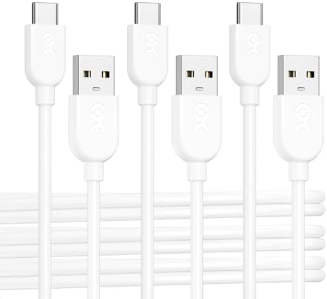 Cable Matters 3-Pack Extreme Flexible Long USB A to USB C Cable 10ft in White, Support Apple CarPlay, Android Auto, USB to USB C Charging Cable for iPhone 16/15 Pro Max Plus, Galaxy S23