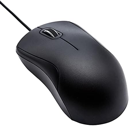 Amazon Basics 3-Button USB Wired Mouse - Standard, Black