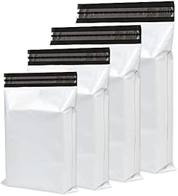 UGIX Enveloppe Plastique Expedition, 100Pcs-4 Tailles Différentes - Autoadhésive Emballage Colis Vetement-Rési