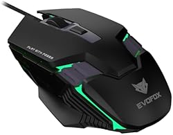 EvoFox Starter Series Spectre USB Wired Gaming Mouse with Upto 3600 DPI Gaming Sensor | 6 Buttons Design | Upt