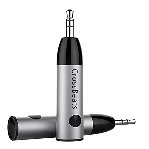 CrossBeats Mini Bluetooth Receiver Wireless Bluetooth Car Adapter Mini Portable 3.5mm Aux Adapter and Build-in Mic for Car Ho