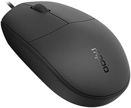 Rapoo N100 Wired Mouse, Black 3-Button USB Wired Computer Mouse for Mac PC