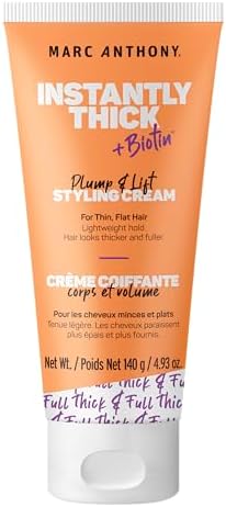 Marc Anthony Biotin Styling Hair Cream, Instantly Thick - Biotin & Vitamin E Hair Thickening Cream, Lightweight Hold for Thicker & Fuller Hair - Volumizing Hair Product for Thin, Flat Hair