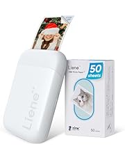 Liene Mini Imprimante, 2 x 3 Imprimante Photo Portable avec 50 Zink Papiers à Dos Collant, Bluetooth 5.0, Compatible avec iOS &amp; Android, Application Dédiée, Imprimante Photo pour iPhone(Blanc)