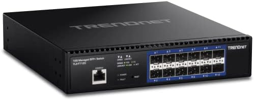 TRENDnet 12-Port 10G Layer 2 Managed SFP+ Switch, TL2-F7120, 12 x 10G SFP+ Ports, 240Gbps Switching Capacity, Supports 10GBASE-X / 1000BASE-FX SFP Fiber Modules, Lifetime Protection, Black