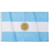 Homissor Argentina Flag Embroidered Argentinian National Flags 3x5 Foot Sewn Stripes Heavy Duty O...