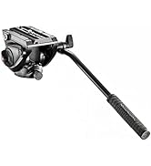 Manfrotto MVH500AH, Lightweight Fluid Video Head with Flat Base, Sliding Plate for Rapid Camera C...