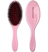 Denman Style & Shine Smoother Hairbrush (Medium) with Soft Nylon Quill Boar Bristles - For Smooth...