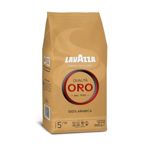 Lavazza, Qualità Oro, Café en Grano Natural, Ideal para la Máquina de Café Espresso, con Notas Aromáticas de Frutas y Flores,