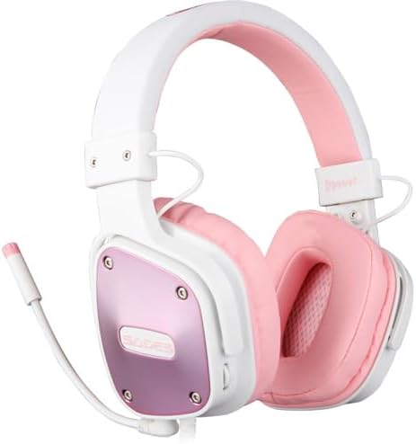 Headset Sades Dpower Multifuncional Fone de Ouvido Gamer Para Ps4 Xbox One Celular Rosa