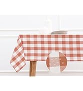 PurpleEssences Buffalo Plaid Tablecloth - Water Resistant Wipeable Washable Checkered Table Cloth...