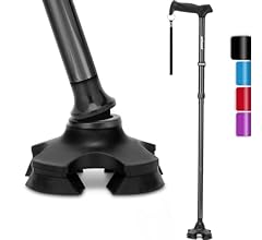 Rehand Walking Stick for Men & Women - Foldable, Adjustable, Lightweight, Self Standing Pivot Walking Stick, Soft Handle Gr…