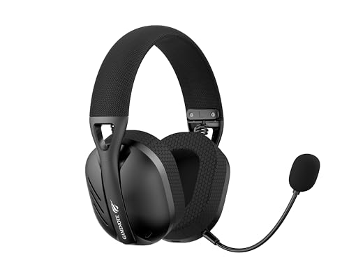 Fone de Ouvido Headset Gamer Havit Fuxi-H3 Black, Quad-Mode Com Fio e Sem Fio, Wireless 2,4GHz, Bluetooth, Cabo USB-C, Cabo 3