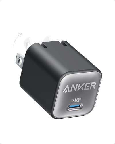 Anker Nano Charger, USB C GaN Charger 30W, PIQ 3.0 Foldable PPS Fast Charger for iPhone 16 / 15 and more series, Galaxy, iPad, Compatible with MagSafe