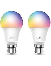TP-Link Tapo Smart Bulb, Smart Wi-Fi LED Light, B22, 60W, Energy saving, Works with Amazon Alexa and Google Home, Colour-Changeable, No Hub Required Tapo L530B(2-pack)[Energy Class F]
