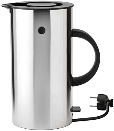 Stelton Wasserkocher EM77 - Elektrischer Kocher, Wasserkessel, Teekanne - Schnell kochend, niedriger Energieverbrauch, entnehmbarer Kalkfilter, Sicherheitsschalter - 1,5 Liter, Stahl, EU-Stecker