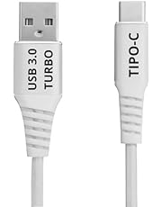 Cabo UBS-USB-C 1 metro Cabo Tipo C Turbo 60W 5.2A Ultra Rapido Material Flexivel Reforçado Android Iphone Notebook Tablet Qualidade Premium - Cor Branco