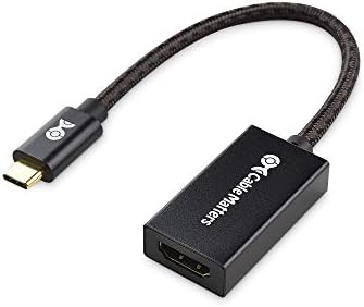 Cable Matters Braided Aluminum USB C to HDMI Adapter, Support 4K 60Hz, 2K 144Hz and HDR (HDMI to USB C Adapter) in Matte Black for iPhone 16/15 Pro Max Plus, MacBook Pro, Dell XPS, Surface Pro